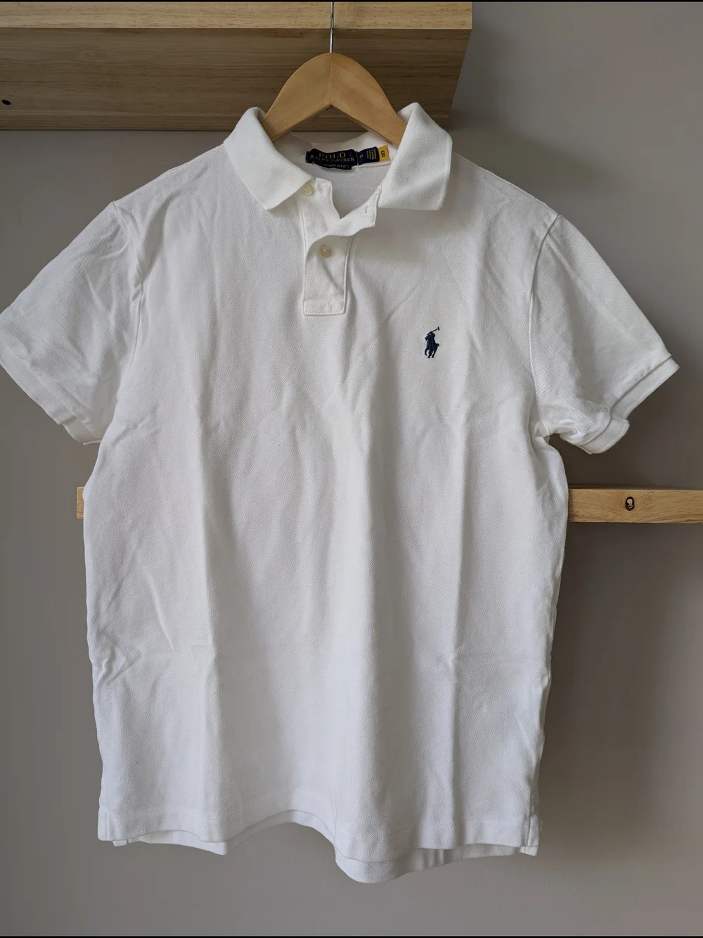 Ralph Lauren White Polo with Navy Pony Logo